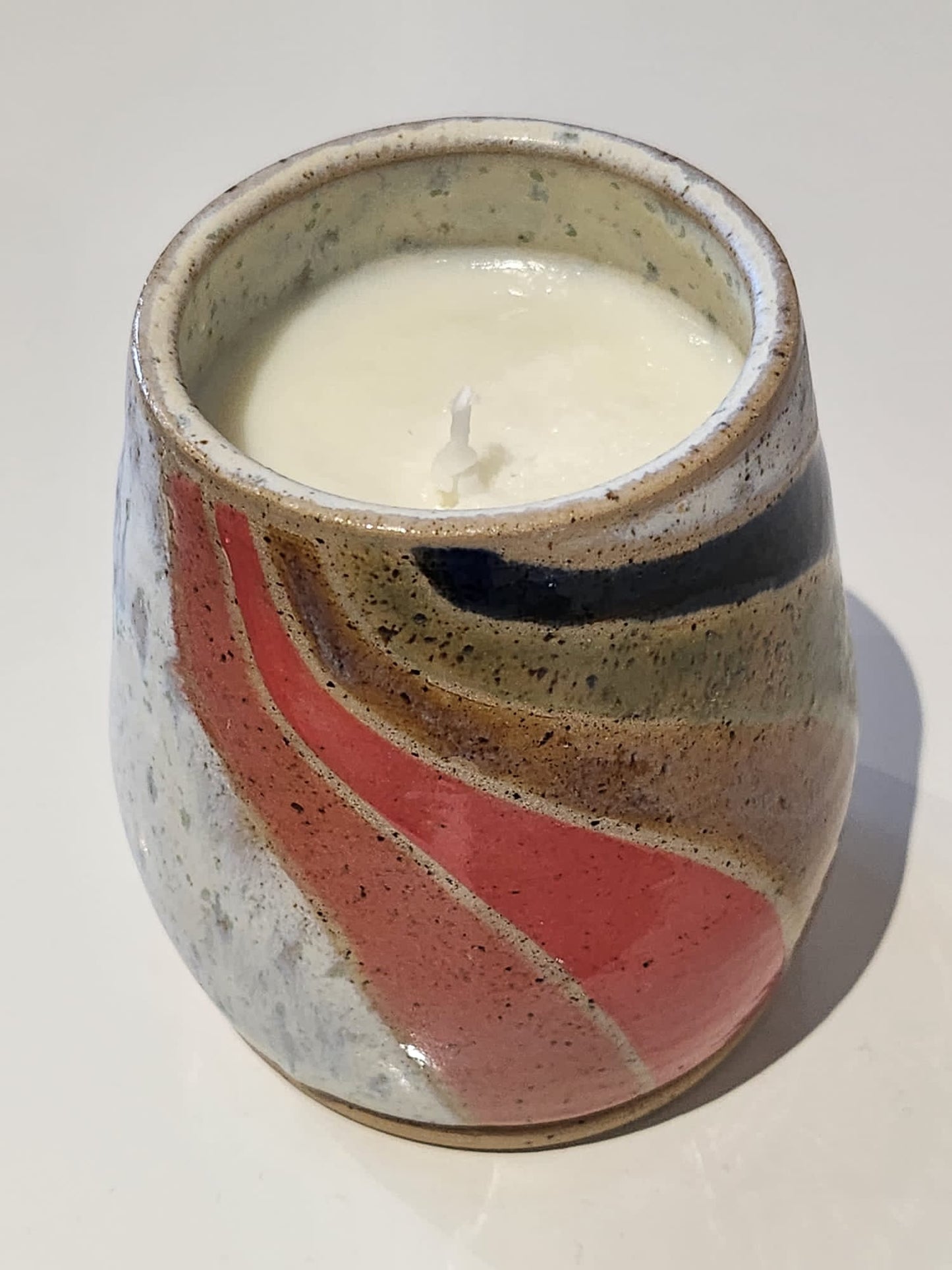 Sea Salt Base/Striped Glaze, Fresh Linen Scented Candle