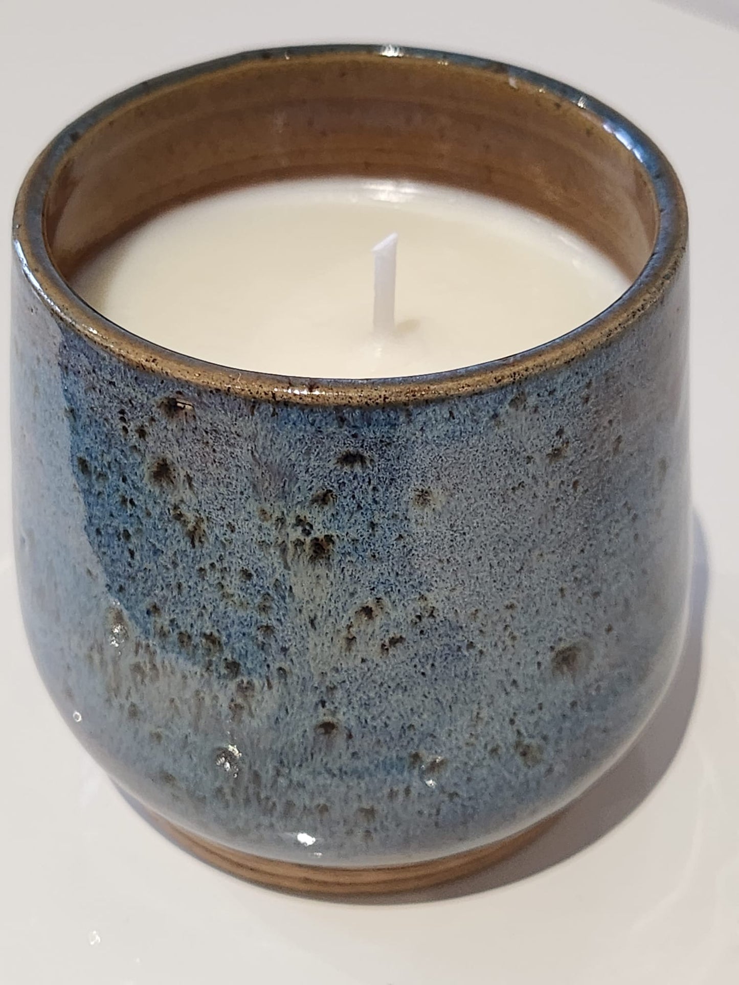 Brown Denim Glaze, Coconut and Lime Scented Candle