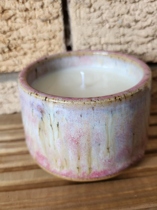 Mottled Pink Glaze, Mango Scented Candle