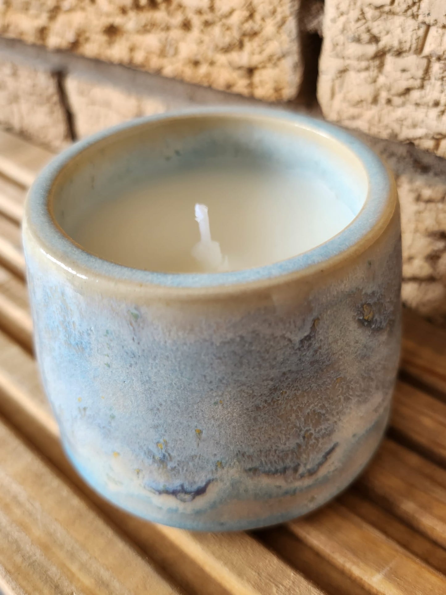 Sea Blue Glaze, Mango Scented Candle