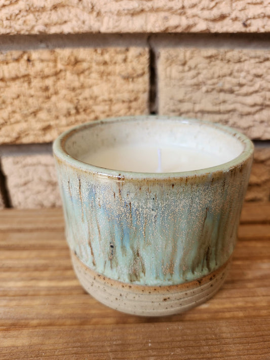 Mottled Green Glaze, Mango Scented Candle