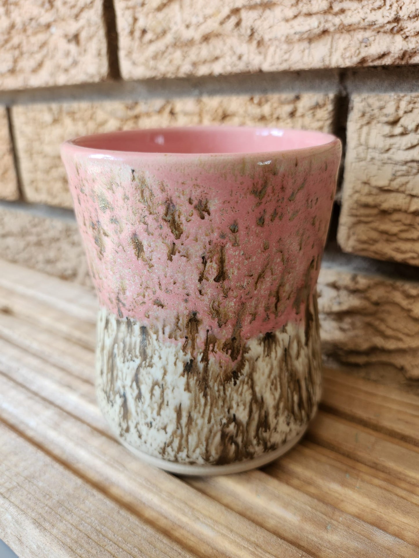 Beige/Pink Glaze, Lemon Scented Candle