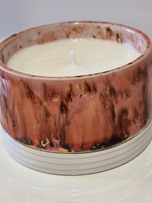 Pink Lava Glaze, Fresh Linen Scented Candle